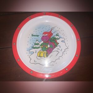 VINTAGE 90’s Barney the Dinosaur Christmas plate